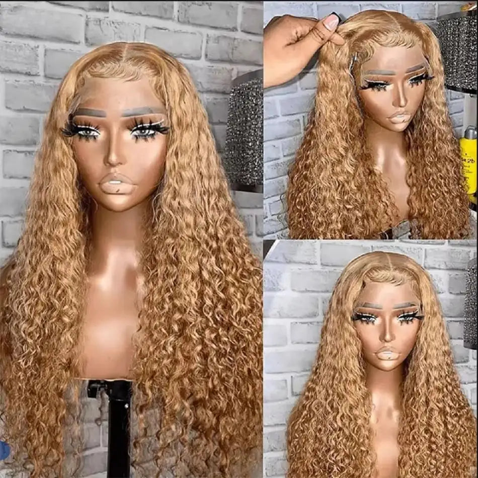 Honey Blonde Curly Wig