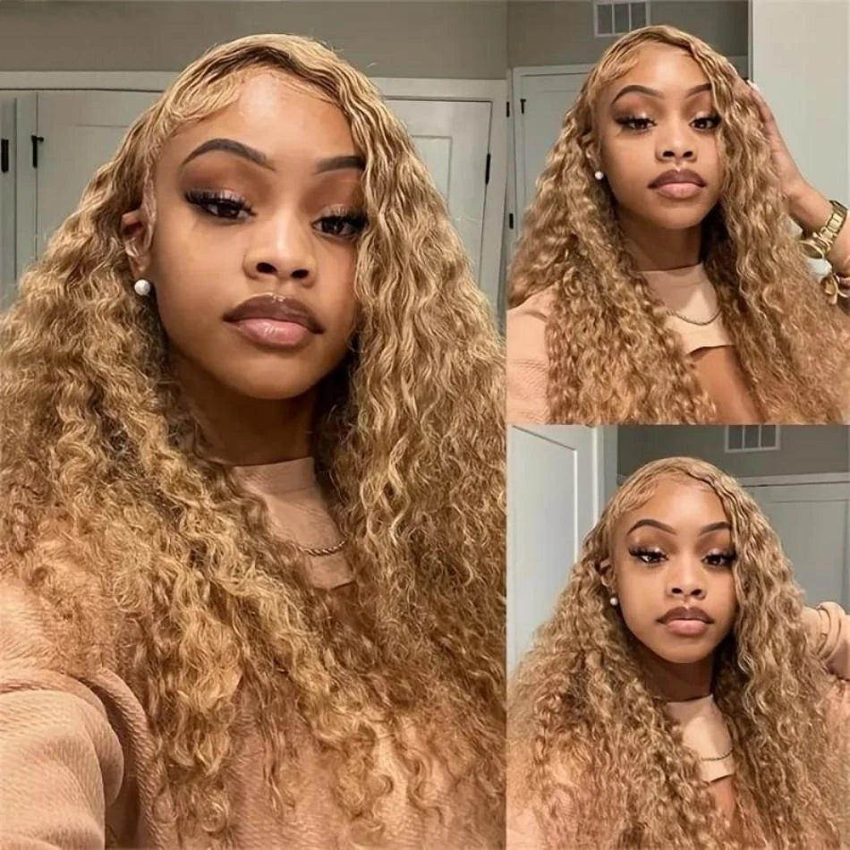 Honey Blonde Curly Wig