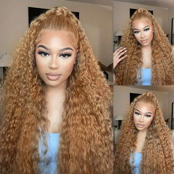 Honey Blonde Curly Wig