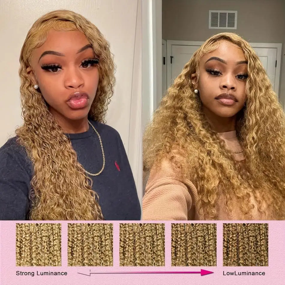 Honey Blonde Curly Wig
