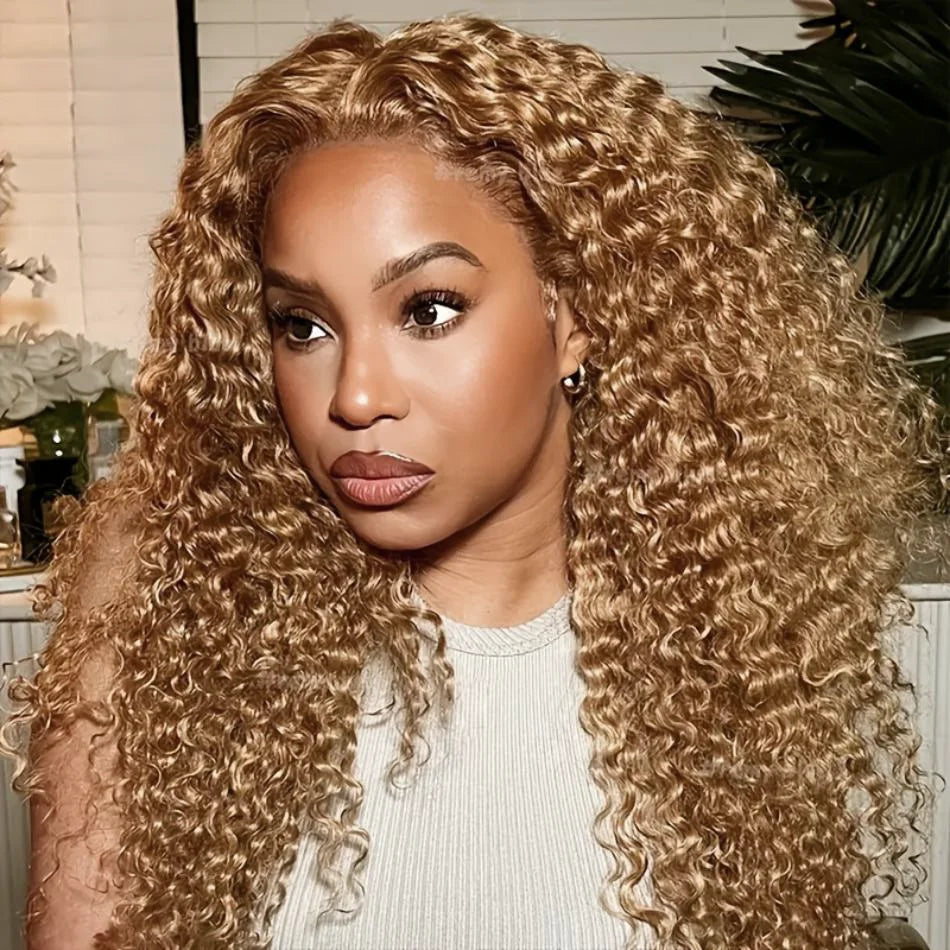 Honey Blonde Curly Wig